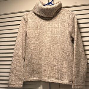 J. Crew Textured Cream Cowl Neck Sweater